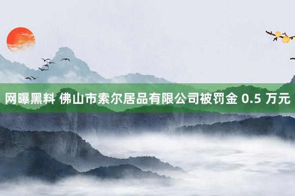 网曝黑料 佛山市索尔居品有限公司被罚金 0.5 万元