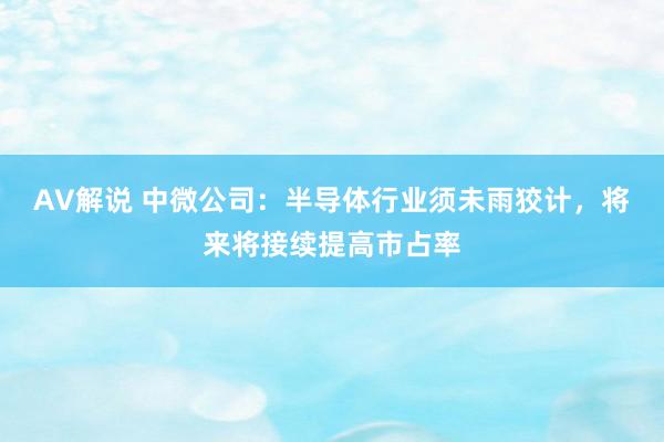 AV解说 中微公司：半导体行业须未雨狡计，将来将接续提高市占