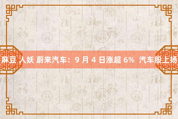 麻豆 人妖 蔚来汽车：9 月 4 日涨超 6%  汽车股上扬