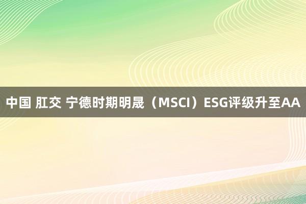 中国 肛交 宁德时期明晟（MSCI）ESG评级升至AA