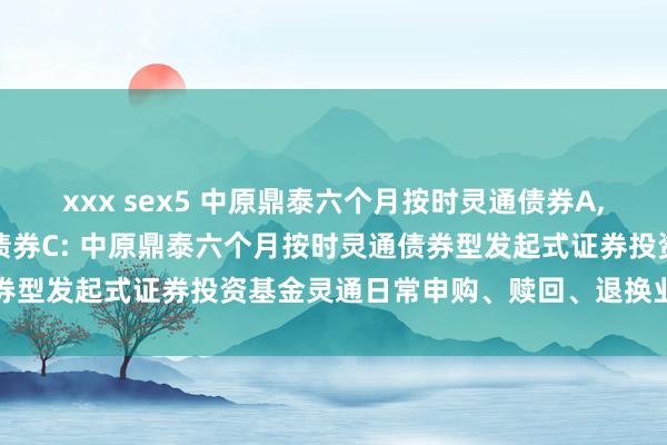 xxx sex5 中原鼎泰六个月按时灵通债券A，中原鼎泰六个月按时灵通债券C: 中原鼎泰六个月按时灵通债券型发起式证券投资基金灵通日常申购、赎回、退换业务的公告