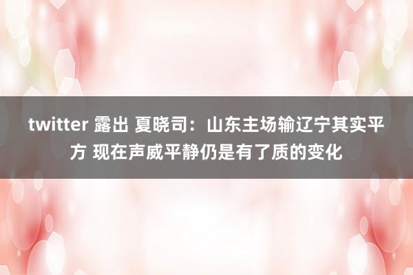 twitter 露出 夏晓司：山东主场输辽宁其实平方 现在声威平静仍是有了质的变化