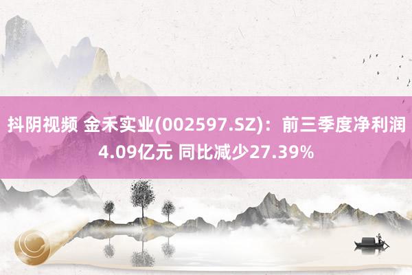 抖阴视频 金禾实业(002597.SZ)：前三季度净利润4.09亿元 同比减少27.39%