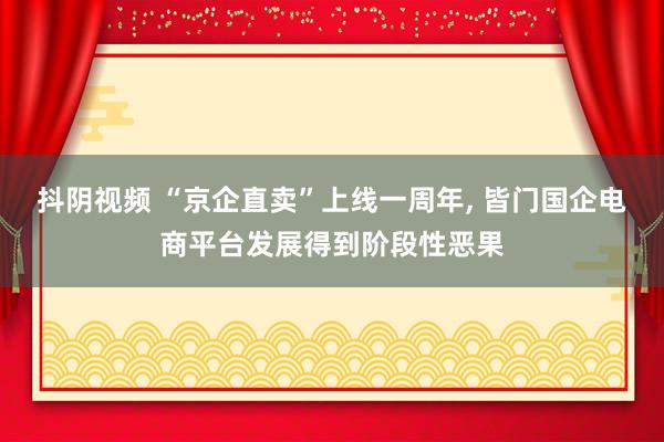 抖阴视频 “京企直卖”上线一周年， 皆门国企电商平台发展得到阶段性恶果