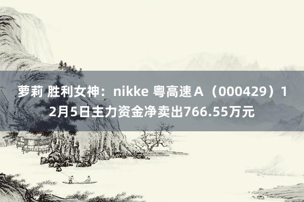 萝莉 胜利女神：nikke 粤高速Ａ（000429）12月5日主力资金净卖出766.55万元