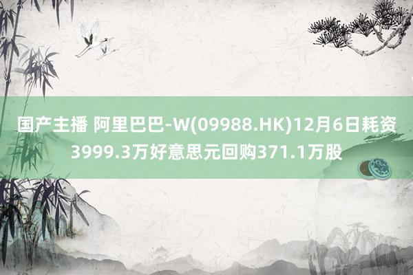 国产主播 阿里巴巴-W(09988.HK)12月6日耗资3999.3万好意思元回购371.1万股