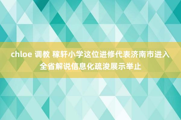 chloe 调教 稼轩小学这位进修代表济南市进入全省解说信息化疏浚展示举止