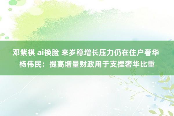 邓紫棋 ai换脸 来岁稳增长压力仍在住户奢华 杨伟民：提高增量财政用于支捏奢华比重