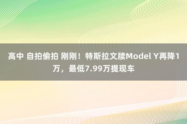 高中 自拍偷拍 刚刚！特斯拉文牍Model Y再降1万，最低