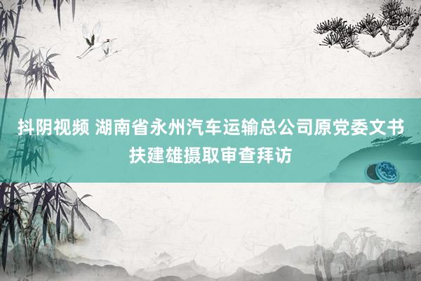 抖阴视频 湖南省永州汽车运输总公司原党委文书扶建雄摄取审查拜