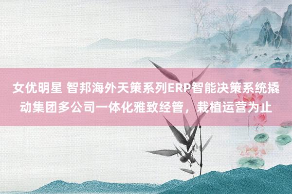 女优明星 智邦海外天策系列ERP智能决策系统撬动集团多公司一体化雅致经管，栽植运营为止