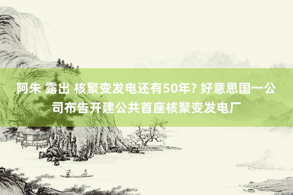 阿朱 露出 核聚变发电还有50年? 好意思国一公司布告开建公