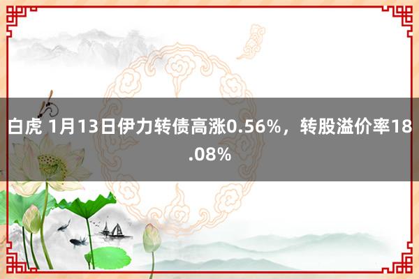 白虎 1月13日伊力转债高涨0.56%，转股溢价率18.08%