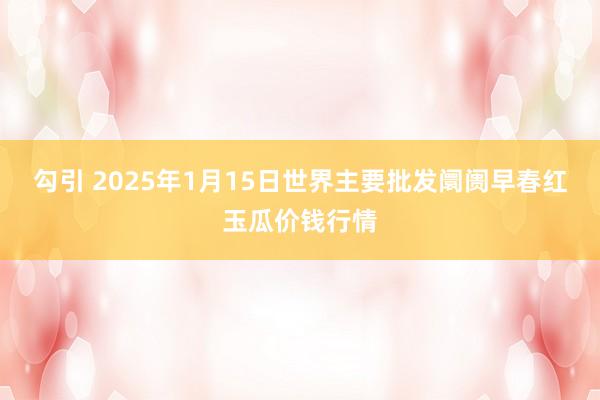 勾引 2025年1月15日世界主要批发阛阓早春红玉瓜价钱行情