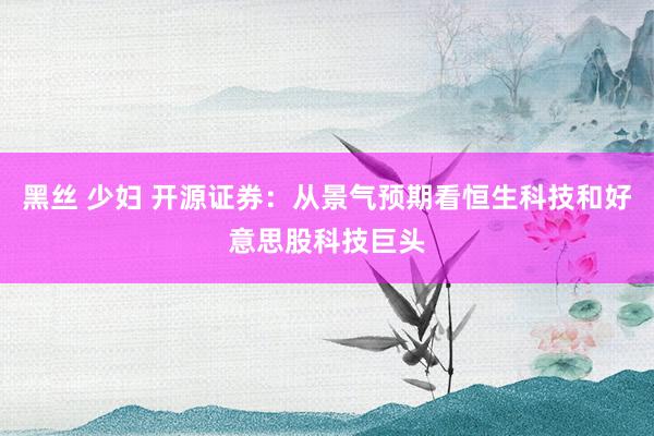 黑丝 少妇 开源证券：从景气预期看恒生科技和好意思股科技巨头
